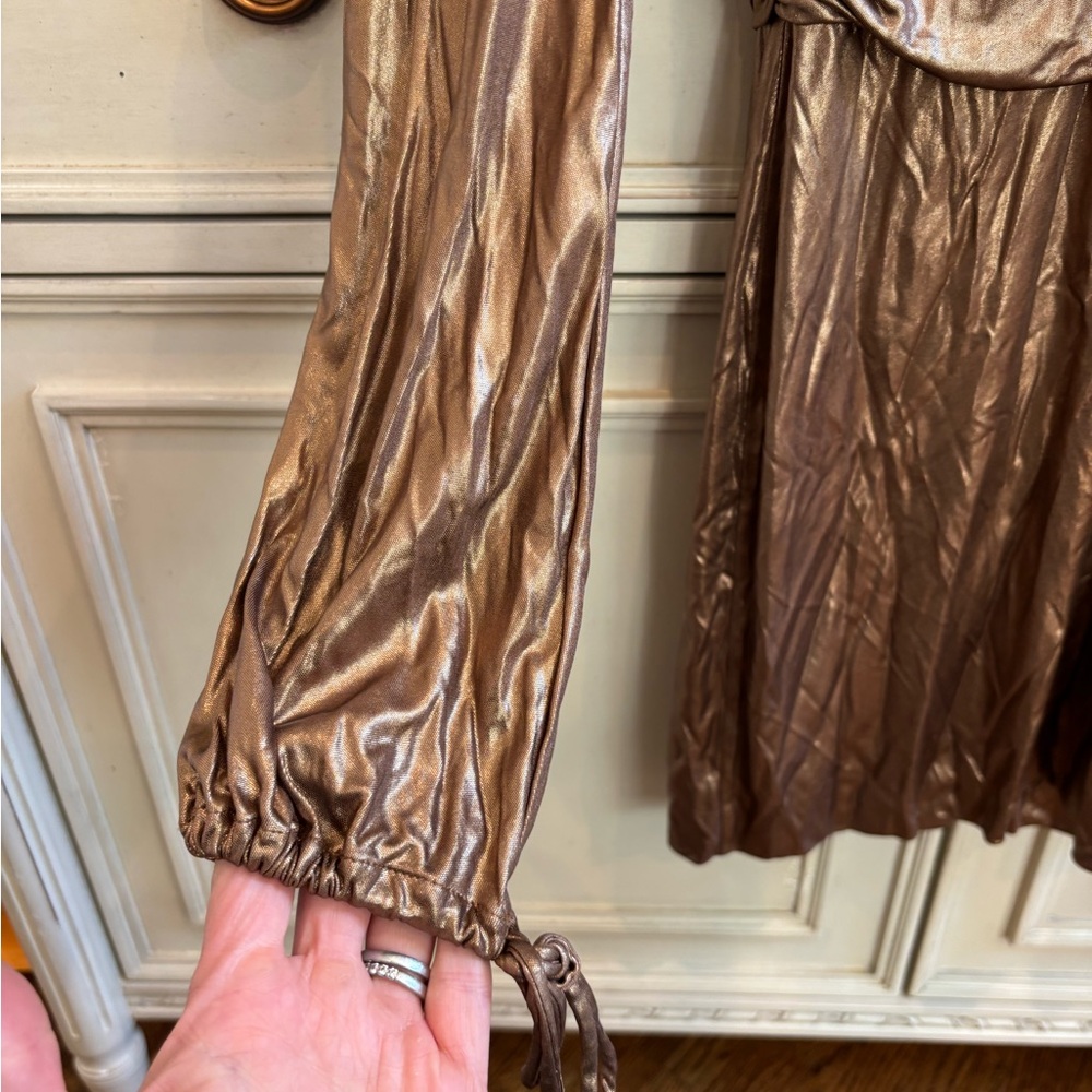 Gucci Metallic Bronze‎ Long-Sleeve Dress - Picture 7 of 12